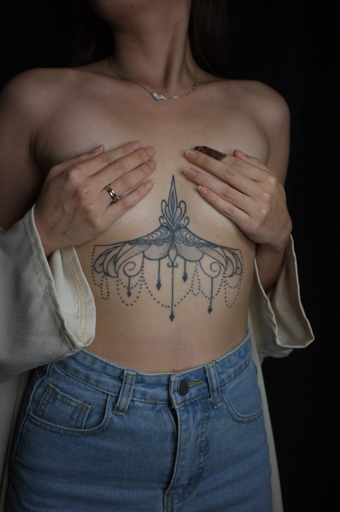 Seventh fall tattoo makes a tattoo on under the chest